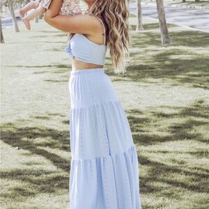 Windsor Light Blue Eyelet Maxi Dress